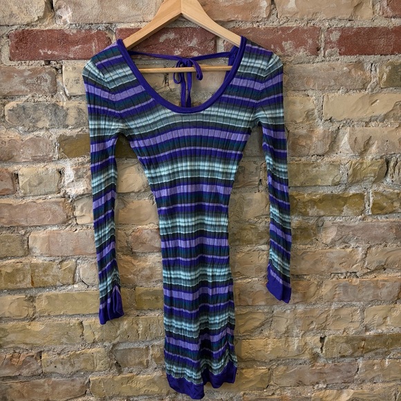 Marciano Multicolor Striped Long Sleeve Dress - Picture 3 of 5